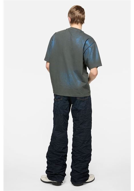 t-shirt logo unisex khaki e blu ACNE STUDIOS | CL0348DM1